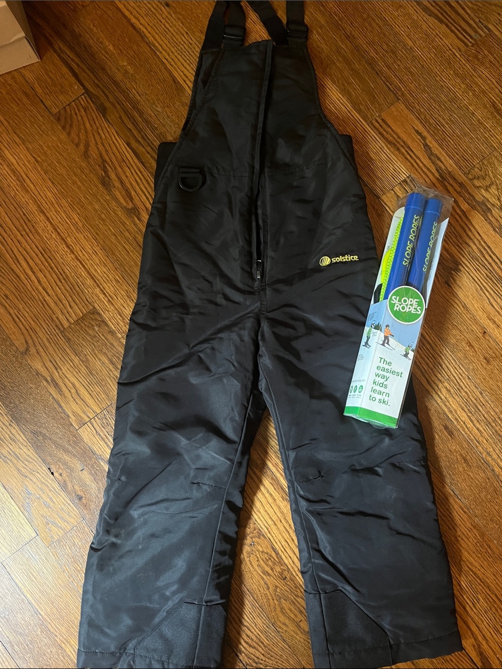 Solstice Black Kids Snow Bibs & Slope Ropes